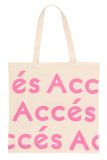 Ostoskassi Accés luonnonvalkoinen/pinkki