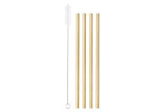 Juomapilli ruostumatonta terästä 8 mm kulta 4 kpl