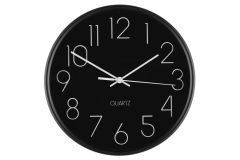 Seinäkello Hour musta 25 cm