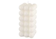 Kuplakynttilä pilari neliö valkoinen  12 cm
