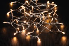 Valoketju 40LED lämmin valkoinen läpinäkyvä johto
