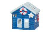 Lyhty Beach Hut sininen/vaaleansininen 14 cm